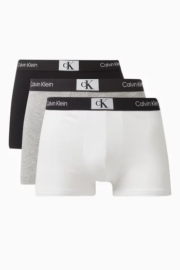 Logo Trunks in Cotton Jersey, Set of 3