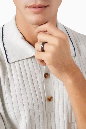 DY Helios™  Band Ring in Black Titanium, 6mm