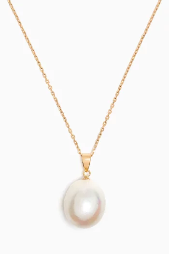 Kiku Freshwater Pearl Pendant Necklace in 18kt Gold