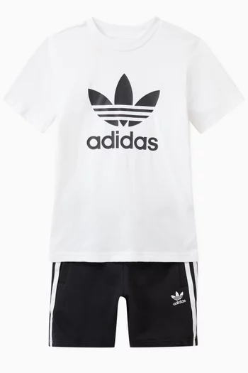Adicolor T-Shirt and Shorts Set in Cotton Blend