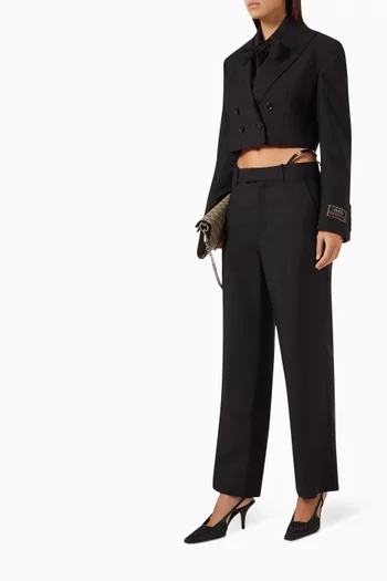 Leather-strap Pants in Wool Mohair