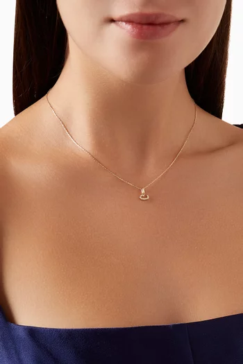 Arabic Letter T ت Diamond Necklace in 18kt Yellow Gold