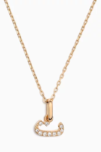 Arabic Letter T ت Diamond Necklace in 18kt Yellow Gold