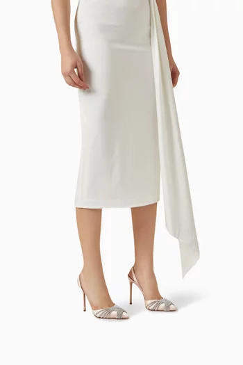 حذاء كلاسيك جاتسبي مرصع بالكريستال بسير خلفي وكعب 105 مم ستان