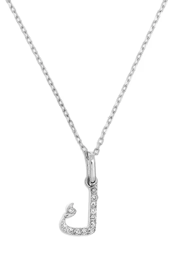 Arabic Letter K ك Diamond Necklace in 18kt White Gold