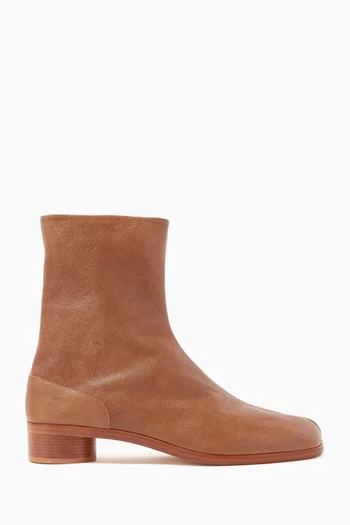 Tabi Ankle Boots in Camel Leather