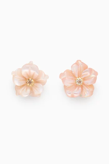 Floral Diamond Earrings in 18k Gold