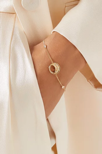 سوار قمر ستيري نايت مرصع بماس وعرق اللؤلؤ ذهب عيار 18