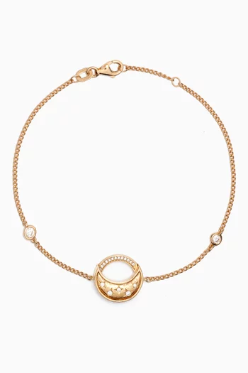 سوار قمر ستيري نايت مرصع بماس وعرق اللؤلؤ ذهب عيار 18