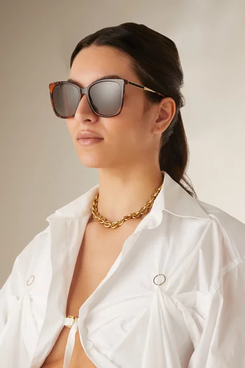 Nerea Square Frame Sunglasses in Acetate