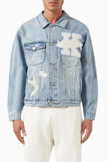 Laight Embroidered Jacket in Denim