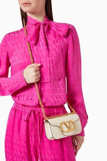 حقيبة كتف فالنتينو غارافاني لوكو صغيرة جلد