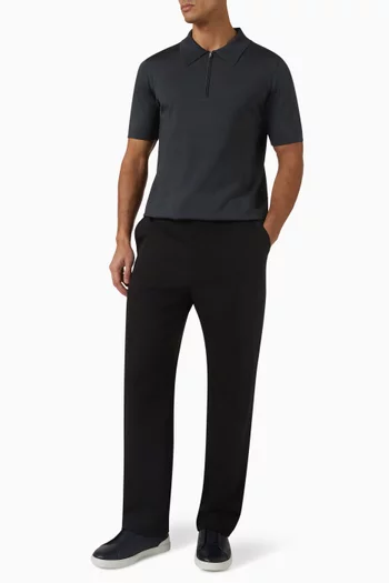Half-zip Polo Shirt in Viscose-blend