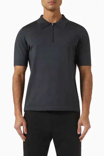 Half-zip Polo Shirt in Viscose-blend