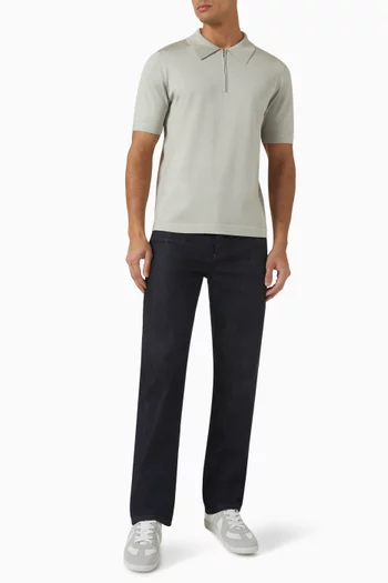 Half-zip Polo Shirt in Viscose-blend
