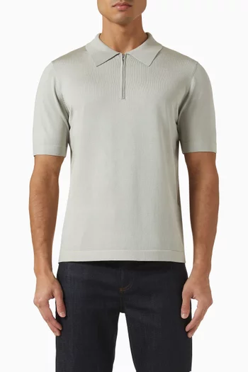 Half-zip Polo Shirt in Viscose-blend