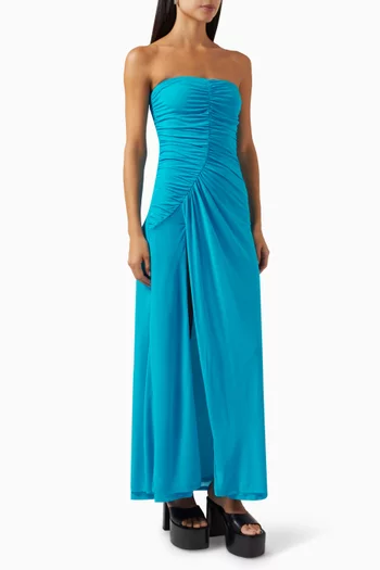 Mesh Swizzle Maxi Dress in Polyester