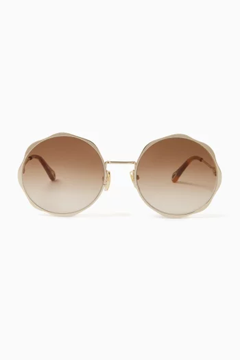 Honore Round Sunglasses in Metal