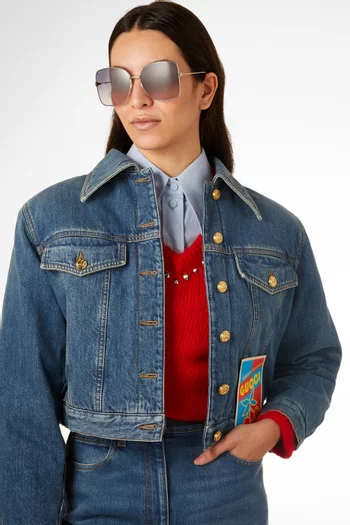 Oversized Sunglasses in Metal