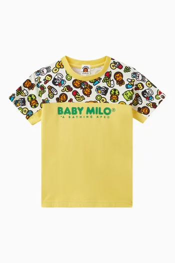 تي شيرت بطبعة Baby Milo ونقشة فواكه متنوعة مزيج قطن