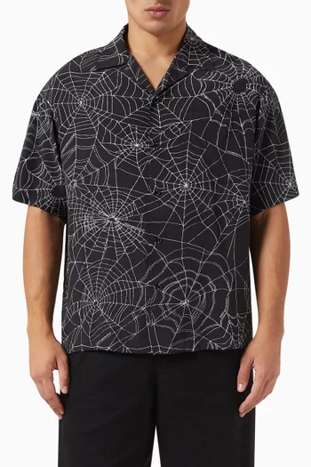 Spiderweb Hawaiian Shirt in Rayon