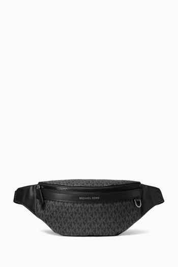 Small Greyson Zip Belt Bag in Leather