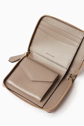 Mini Zip Wallet in Mosaico Leather