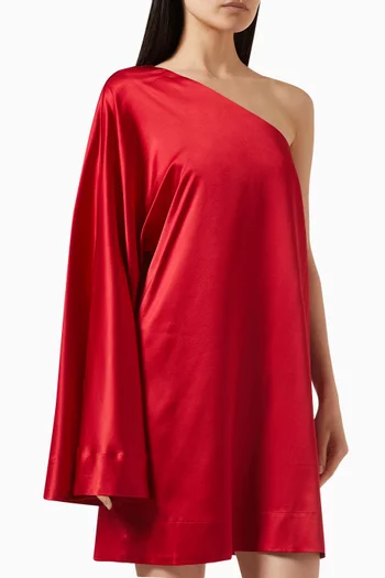 Eliz One-shoulder Mini Dress in Silk