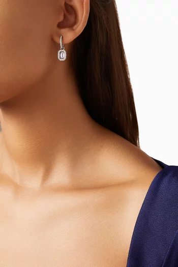 Millenia Drop Earrings in Rhodium-plated Metal