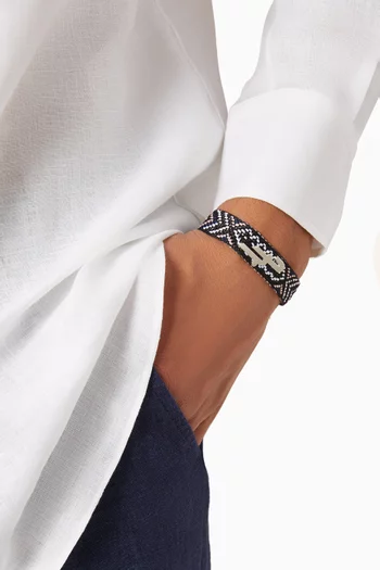 "Hob/ Love" Bracelet in Silver & Fabric