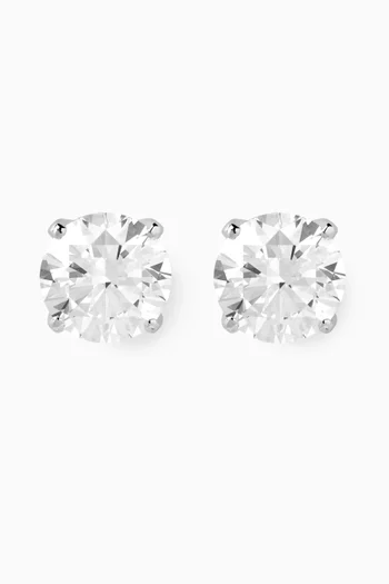 Round-cut Diamond Stud Earrings in 18kt White Gold