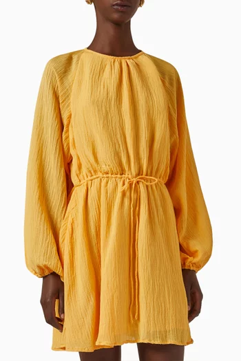 فستان كونستانس قصير كتان رايون