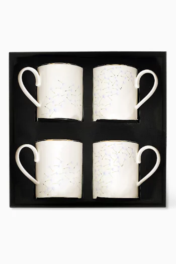Floral Mugs in Porcelain, Set Of 4