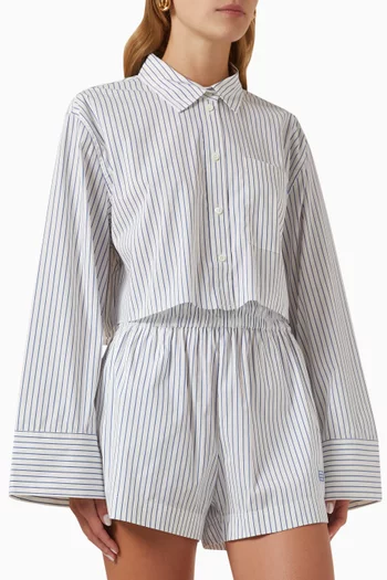 Cropped Wide Sleeve Shirt in Cotton