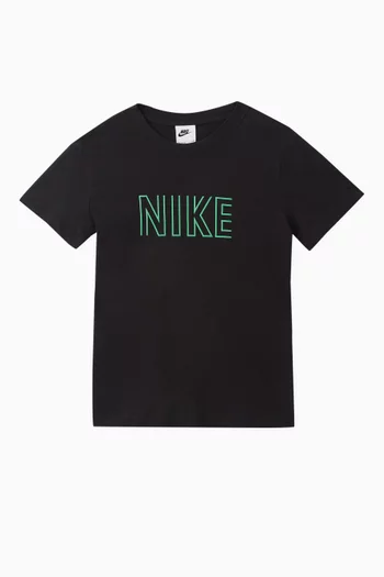Graphic Logo Print T-shirt in Cotton Jersey