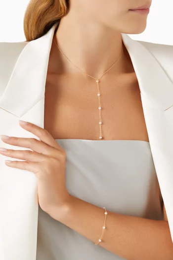 Kiku Pearl Station Bracelet in 18kt Gold