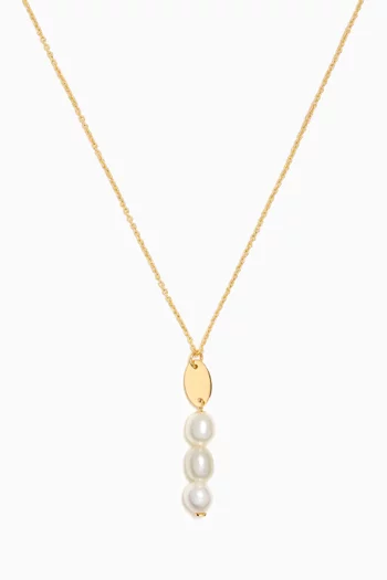 Kiku Three Pearl Necklace in 18kt Gold
