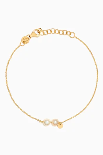 Kiku Pearl Bar Bracelet in 18kt Gold