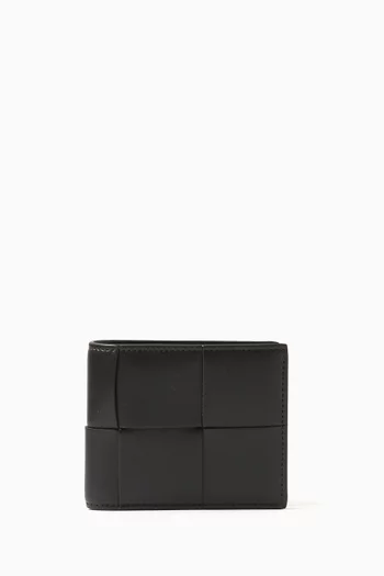 Bi-fold Wallet in Intrecciato Urban Leather
