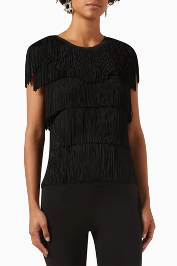 Fringed Top in Poly Lycra