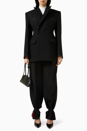 Double-breasted Contour Blazer in Wool