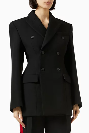 Double-breasted Contour Blazer in Wool