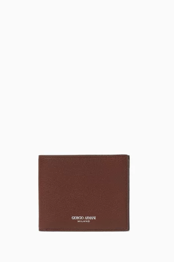 Logo Bifold Wallet in Calf Leather