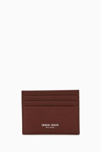 GA Logo Card Holder in Leather
