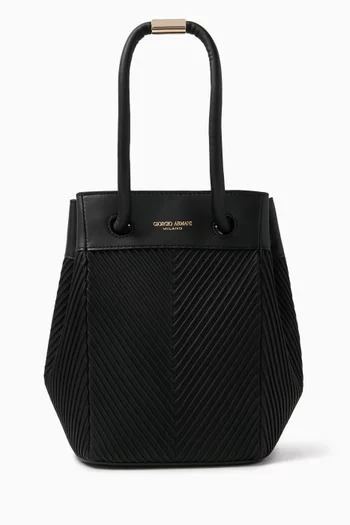 Small Bucket Bag in Plissé Leather