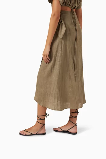 Celia Thong Lace Sandals in Nappa Leather