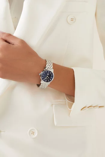 Slimline Moonphase Diamond Quartz Stainless Steel Watch, 30mm