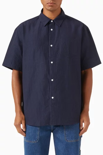 Breeze Striped Shirt in Cotton-linen Blend Poplin