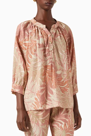 Remy Pleated Blouse in Silk
