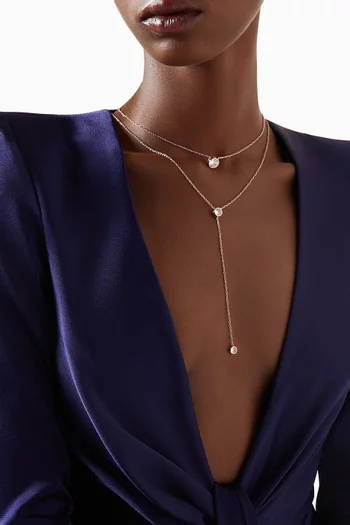 قلادة بطبقات وحلي دائرية نحاس مطلي بالذهب الوردي